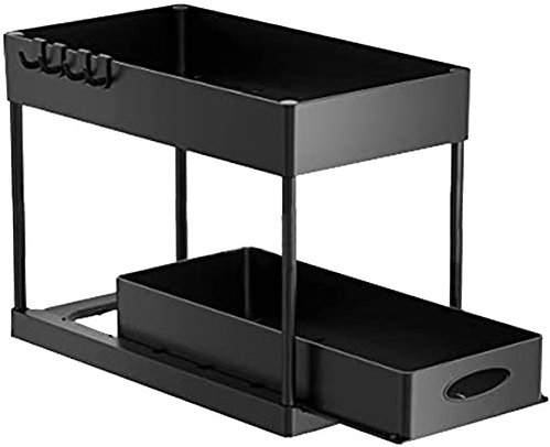 Sessleger - Organizador de cesta de armario deslizante, inferior, armario de 2ª planta, caja de almacenamiento para de cuarto de baño, inferior organizadores de armario y almacenamiento