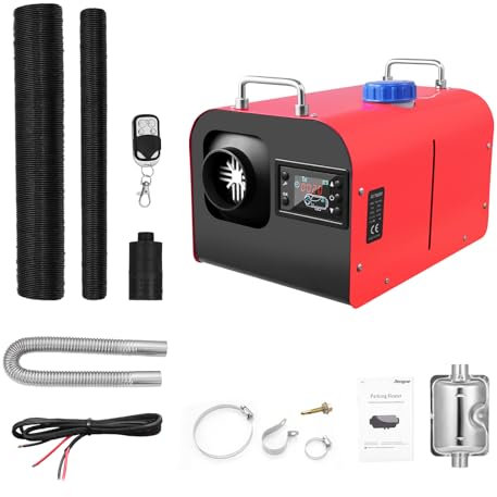 Calentador de aire diésel de 8KW 12V/24V, kit de calentador de estacionamiento, calentador de noche diésel portátil, control remoto inteligente LCD y silenciador, para autocaravanas, RV, calefacción