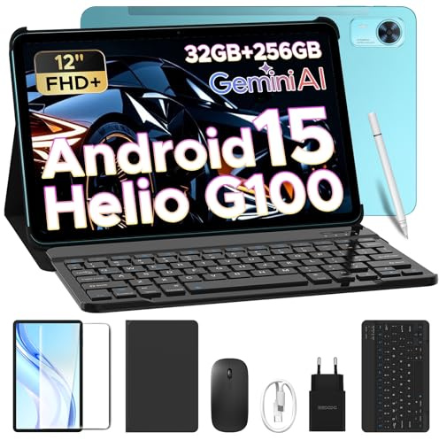 DOOGEE Tab E3+ VIP Android 15 Tablet 12 Pulgadas, 32GB+256GB/2TB G100 con Gemini AI,8800mAh Tablet con Teclado y Lapiz, 4G Dual SIM Tableta Gaming, 13MP+5MP, WiFi 5G/GPS/OTG/Face ID/Jack 3.5mm