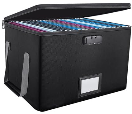 Fireproof File Box Portable Large Capacity Sealed Lock Handle