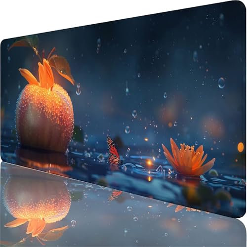 Grigio Tappetino Mouse XXL 600x300x3mm, Tappetino Scrivania con Bordi Cuciti, Gaming Mouse Pad con Base in Gomma Antiscivolo, Mousepad Migliora Precisione e Velocità, Regalo Donna, Mela 2-5857
