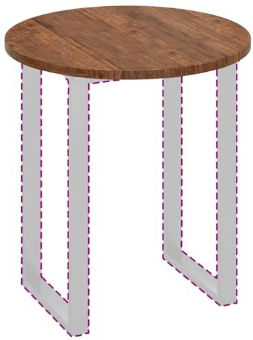 vidaXL Tischplatte Ø 70 x 2,5 cm Rund Massivholz Eiche Hellbraun