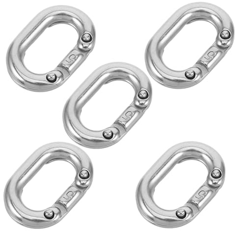 Edelstahl Kettengliederverbinder 5 Stück für Schnelle Verbindung | Robuste Schnellverbinder, Einfache Montage, Vielseitiger Einsatz, Silberne Ausführung, für Sichere Kettenverbindung