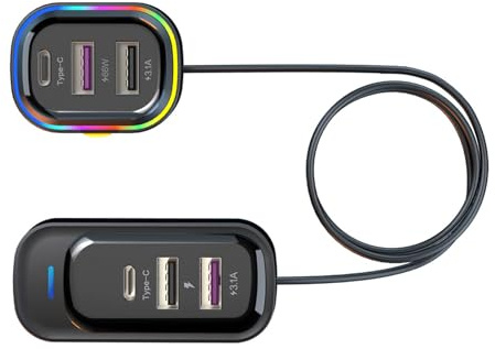 Zqxnt Grande Potenza 66w Auto Carica Con 6 Porte Multiplo Dispositivo Stazione di Ricarica Multifunzione 6 Porte USB Carica Per Telefono Ricarica Veloce