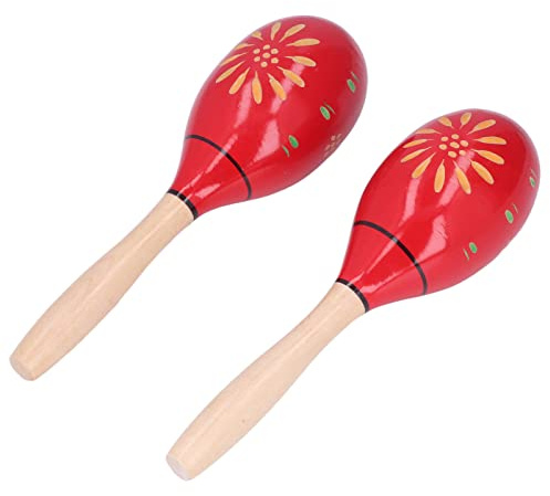 Fdit Maracas-Shaker für, Musikinstrumente, Sandball aus Buchenholz, für Veranstaltungen, Konzerte, 2 Stück