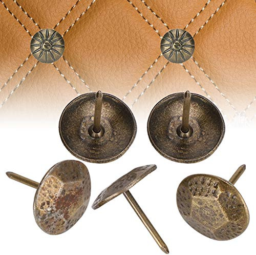 Hztyyier Clou de Rembourrage 30 Pièces, Décor de canapé en Fer Bronze, Punaises de Rembourrage Rondes Durables pour Vêtements et Meubles de Bricolage