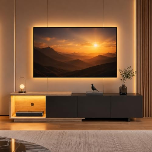 Mueble TV Extensible 163-240 cm con LED Inteligente, Mueble Bajo TV Moderno para Salón con Gestión De Cables, Soporte 75 kg, 3 Cajones, USB y Gestor de Cable(Negro moderno, 163/240 × 38 × 44cm)