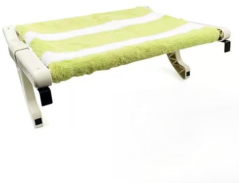 Generico Amaca da finestra per gatti senza attrezzi: letto da davanzale facile da installare con cuscino in peluche lavabile e gancio sicuro per ripiani per gattini da interni