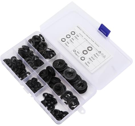 Assortiment de rondelles Starlock, 320 pièces, Clips de verrouillage rapide à pression, 7 tailles, pour équipement de machines automobiles