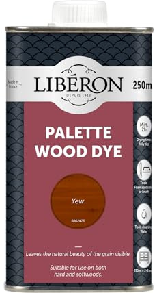 Libéron Palette Wood Dye for Interior Wood, Yew, 250ml | Water-based formula, Pefect for Hardwoods & Softwoods, Enhances natural wood grain, Intermixable colours