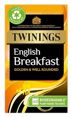 Twinings English Breakfast Tea 200 Tea Bags (Multipack of 4 x 50 Tea Bags)