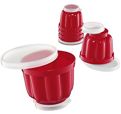 Küchenprofi 0805901406 - Set di 6 stampini per budino, rosso