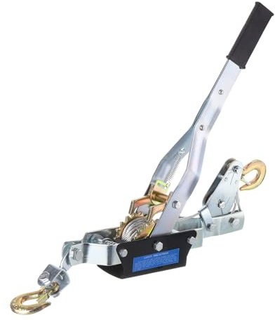 sourcing map Come Along Winch,4 Ton Winch,Hand Cable Puller with 2 Hooks 1m/3.28FT Hand Power Cable Puller for Landscaping, Construction, Farm Work,Tight Line, Lifting, Freight Black