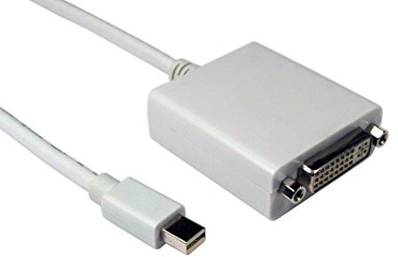 World of Data 2m Mini DisplayPort To DVI Cable - WHITE coloured