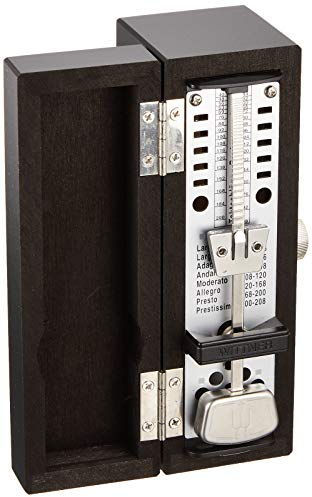 Wittner Metronom Taktell Super-Mini Serie 880.2 - Massivholzgehäuse - Ohne Glocke - Schwarz matt - Mechanisch zum Aufziehen - Keine Batterien erforderlich - Made in Germany