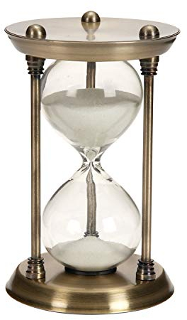 Deco 79 Métal/Verre Quarter Hourglass avec 15 Minutes Intervalle de Temps