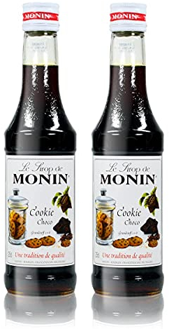 2x Monin Cookie Choco Sirup, 250 ml Flasche - für Cocktails, zum Kaffee oder Kochen