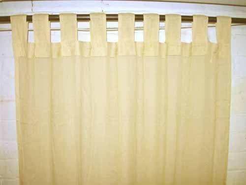 Cortina de gasa 100% algodón de color crudo, 44 pulgadas x 274 cm, decoración del hogar, mobiliario y confeccionado