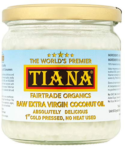 TIANA Fairtrade Organic Raw Extra Virgin Coconut Oil, Voted UK no.1 for Skin, Hair and Cooking, 350ml