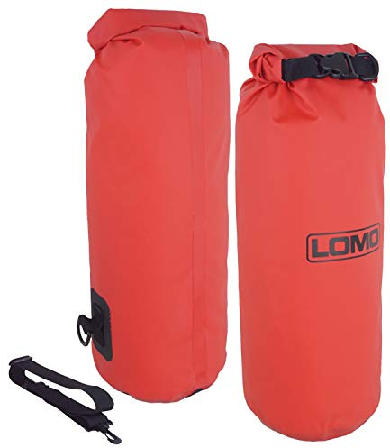 Lomo 12L Barrel Rolltop Dry Bag with Shoulder Strap - Red Kayak Hatch