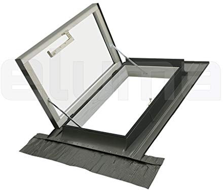 Lucernario - Finestra da tetto CLASSIC LIBRO | Finestra per uscita sul tetto | Vetro camera 4-9-4 | Apertura laterale | Made in Italy | 45x55 Base x Altezza