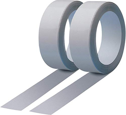 Maul Ferroband, Selbstklebende Magnethaft-Wandleiste aus Stahlblech, Größe 1000 cm x 3,5 cm, Weiß (2x 500cm Rollen)