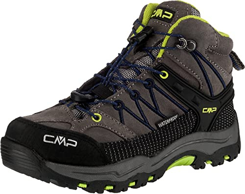 CMP Kids Rigel Mid Trekking Shoes Wp, Scarpe da trekking Unisex - Bambini e ragazzi, Graffite Marine 35UD, 35 EU