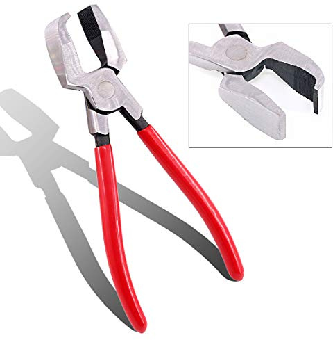 Swpeet Heavy Duty 8 Glass Cutting Plier Tool, Steel Drop Jaw Glass Breaking Pincer Glass Pliers Perfect for Cutting and Breaking Glass, Tiles, and Gripping Pipes and Cables