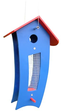 Futtersilo Futterhaus blau/rot stehend