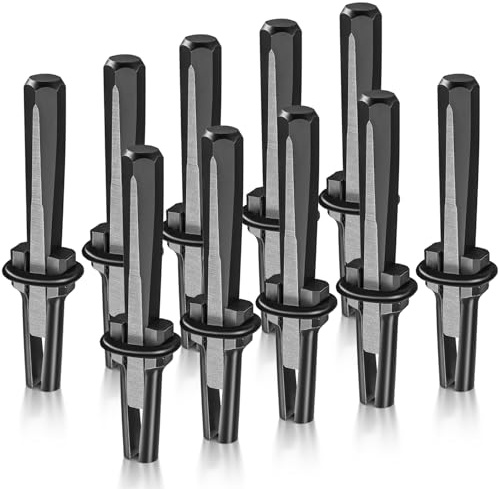 FLK Tech 10 Pack 5/8 Plug Wedges and Feather Shims Concrete Rock Stone Splitter Hand Tools 16mm, Stone Splitting Tools