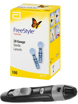 JUIWEK Owen's Freestyle Lancets 100 Pack with Autolet Lancing Device
