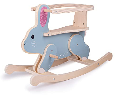 Bigjigs Toys, FSC®-zertifiziertes Kaninchen-Schaukelpferd, Holzspielzeug, Kleinkindspielzeug, Babywippe, Holz-Schaukelpferd, Schaukelpferd für 1-Jährige, Baby-Schaukelpferd