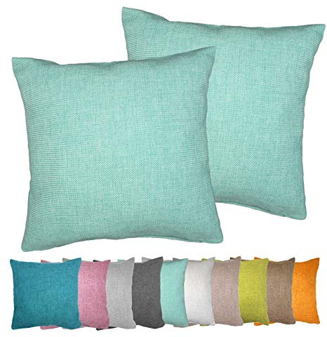 Moon Luxury Doppelpack Kissenhülle in Struktur-Optik Chenille garngefärbt 2 x (Petrol, Kissenbezug 30x50 cm)