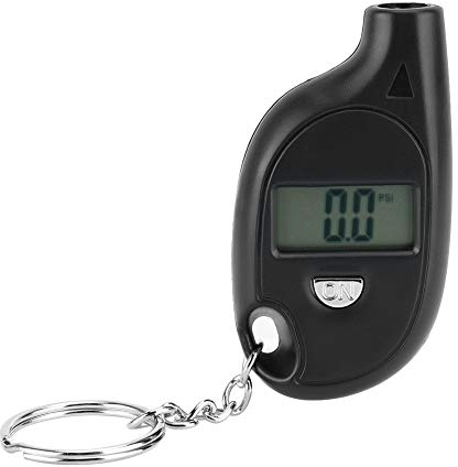 BOROCO Reifenfüller Messgerät, 5-150PSI Mini Digital LCD Reifenluftdruckprüfer mit Schlüsselanhänger Bodenanschluss für Auto, Motorrad, Lkw uvm