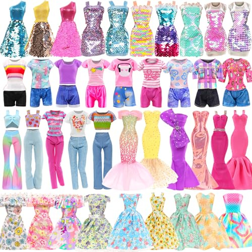 14 Sets Doll Clothes Mermaid, Floral Dresses, Outfits for 11.5 inch Dolls