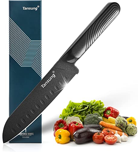 TANSUNG Santoku Messer,Profi Kochmesser&Sushi Messer,Japanisches Allzweck Küchenmesser,Klingenlänge17cm,Ergonomischer Griff Scharfe Klinge Für Haus und Restaurant