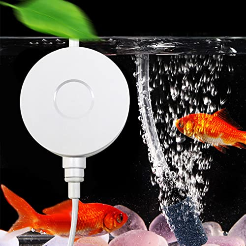 Ossigenatore per Acquario Pompa Acquario, Mini Pompa Ad Aria Silenzio per Acquari di Piccole e Medie Dimensioni - Aeratore per Acquari Silenzioso con Pietra di Deflusso e Valvola di Non Ritorno