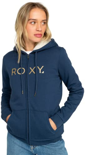 Roxy Femme Itia Zip Sherpa Logo Vest, Mood Indigo, XXL EU