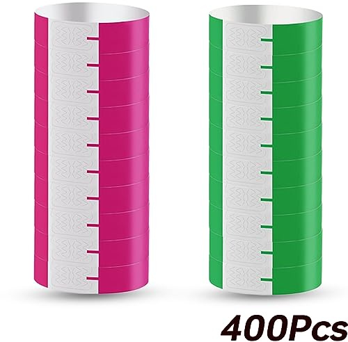 Acmerota 400 Stück 3/4 Zoll Armbänder Neon-Armbänder Event-Armbänder für Veranstaltungen Bunte Handgelenk-Party-Bänder Armbänder, verwendet für Schule, Wasserparks, Nachtclubs (Rosa Grün)
