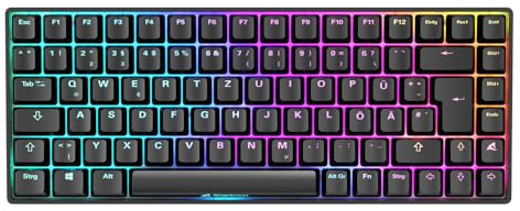 Sharkoon Skiller SGK50 S3 Schwarz, RGB Gaming Keyboard, Gateron Yellow, 75% Layout