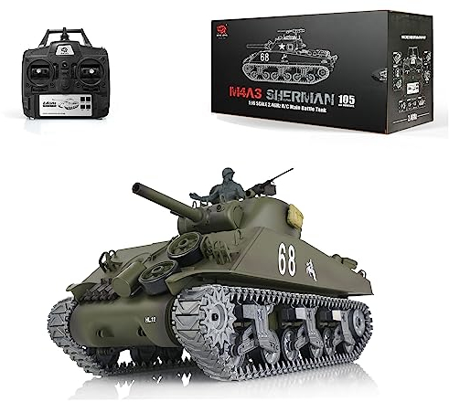 Toucan RC Hobby Henglong 1/16 Customized 7.0 M4A3 Sherman RC Panzer 3898 360° Turm Metallschienen