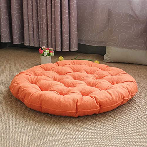 Runder Futon, großes Bodenkissen aus Leinen, verdicktes Sitzkissen aus getufteter Baumwolle, einfarbiges Bodenkissen, Yoga-Meditationskissen für den Balkon im Freien (Größe: 65 x 65 cm (26 x 26 Zoll),