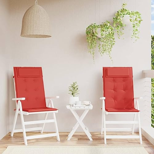Annlera Hochlehner-Auflagen 2 STK. Rot Oxford-Gewebe Stuhlauflagen Hochlehner Sitzauflagen Hochlehner Sitzauflagen GartenmöBel Gartenstuhl Auflage Sitzauflage Gartenstuhl Sitzauflage Stuhl