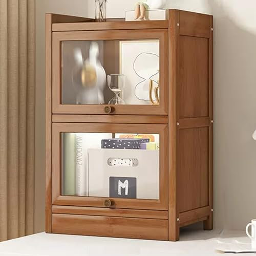 YQMHEZ 3-stufige durchsichtige Acryl-Vitrine, Acryl-Vitrine, staubdichte Aufbewahrungs-Organizer-Vitrine, for Sammeln von Ziegeln, Blöcken, Spielzeugen, Modellen, Minifiguren, Bauen ( Color : Brown ,