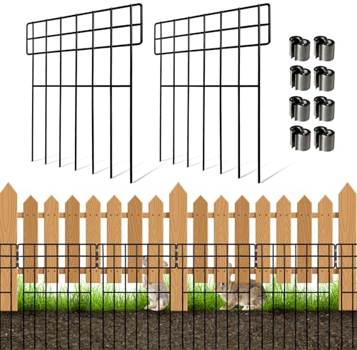 Thealyn 25er-Pack Tierbarriere-Zaun Metall Dekorativer Gartenzaun 43 cm (H) X 33 cm (B) Gesamtlänge 8,2 m Kein Graben-Zaun Patio-Grenze Tierzaun für Hunde Kaninchen im Freien Patio