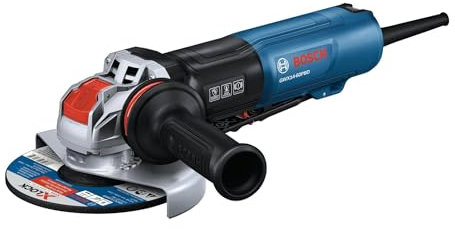 BOSCH GWX14-60PBD 6 In. X-LOCK Angle Grinder - 13-Amp Motor, 9,700 rpm, Lightweight Design, Paddle Switch, Brake System, Anti-Vibration Handle, KickBack Control, Overload Protection
