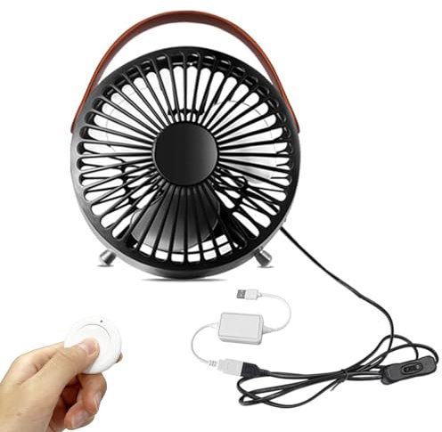 FSLiving Clip ventilator grow, Grow Ventilator mit Fernbedienung,Verstellbarer Winkel mini fan für Growzelt mit oszillierender Funktion,3 Lüfterblätter(GYFS018)