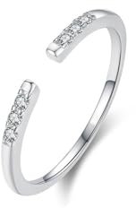 Epinki Trauringe Weiß Gold Au585 14K, Offen Verstellbar Freundschaftsringe Gold 585 Bandringe mit Moissanit Echte Goldschmuck für Damen, Gr.53 (16.9)