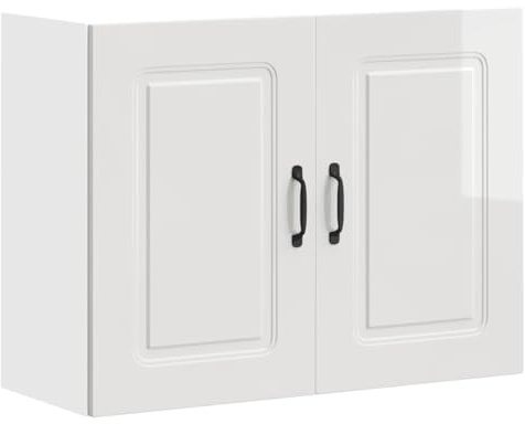 vidaXL Küchen-Hängeschrank Kalmar Hochglanz-Weiß Holzwerkstoff