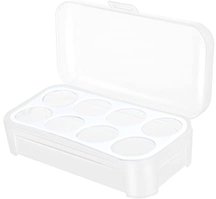Contenitore Pp in Posti per Uova Bianco Frigorifero da 8 | Scatola Trasparente Chiusura Speciale, Salvaspazio, per Picnic e Cucina